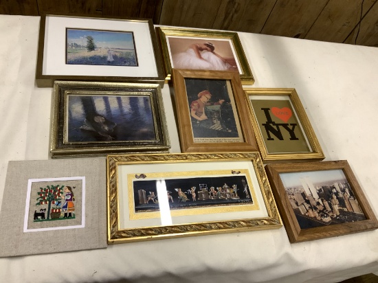 Assortment of smaller prints with 1 photo of the twin towers