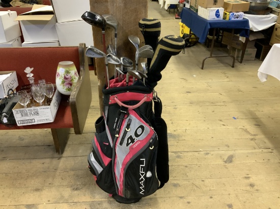 Golf Clubs in Maxfli 4.0 U Series Bag and Rangefinder by Nikon