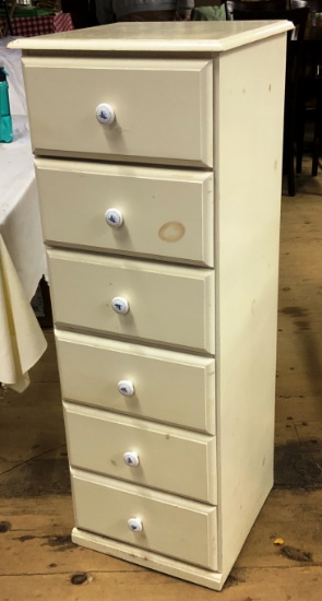 6 Drawer White Wooden Cabinet