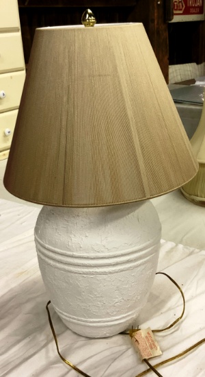 White Terra Cotta Lamp w/Shade