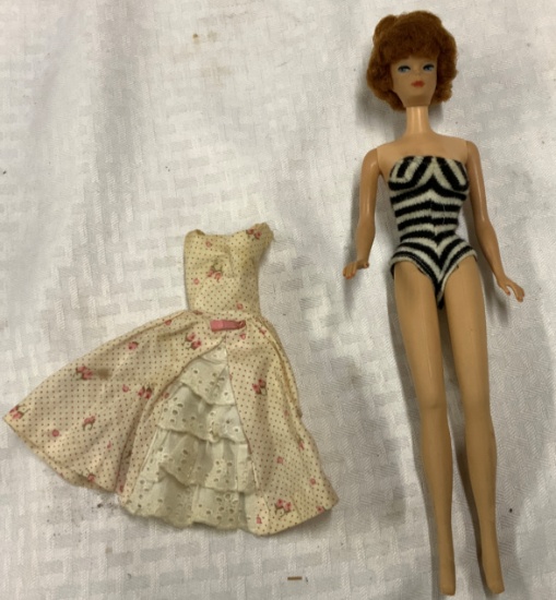 Vintage Barbie In Black And White Swimsuit