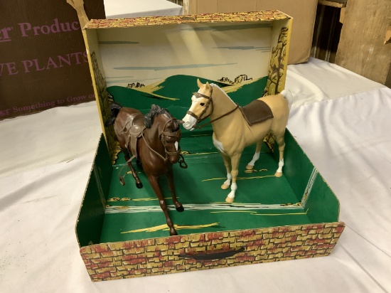 Vintage Johnny West Ranch W/2 Horses