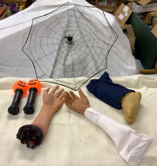 Halloween Gag Items, Lights And Spider Web