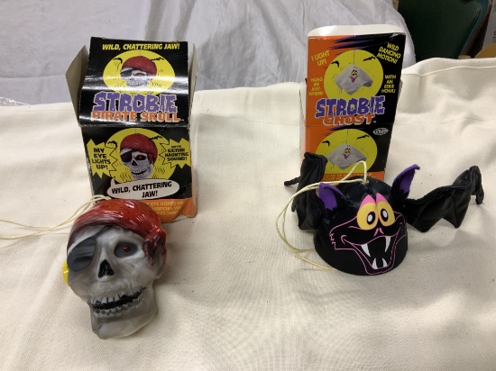 Hanging Halloween Decorations- Battery Operated Skull & Bat