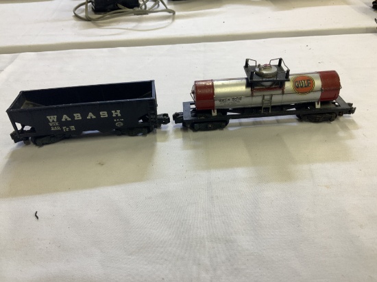 American Flyer Cars- Wabash Hopper & Gulf Tanker Car
