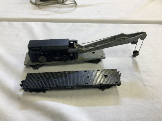 American Flyer Flat Car & Crane On Flat Car