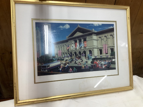 Lithograph Of The Art Institute Of Chicago