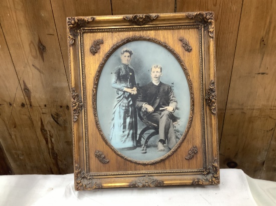 Victorian Hand Colored Photograph In Antique Frame