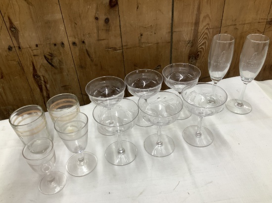 Variety Of 12 Wine/cordial Glasses