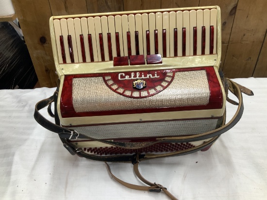 Vintage Cellini 'candy Stripe' Piano Accordian