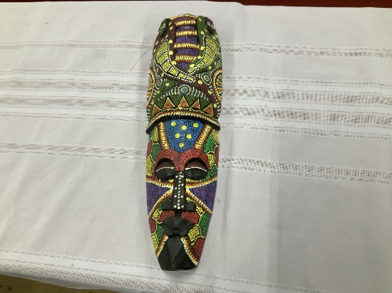 Hand Carved African Tribal Mask. Hand Painted
