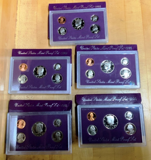 5 US Mint Proof Sets