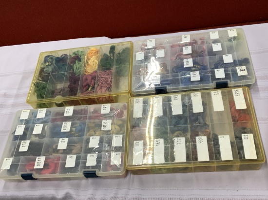 4 Containers w/Embroidery Thread