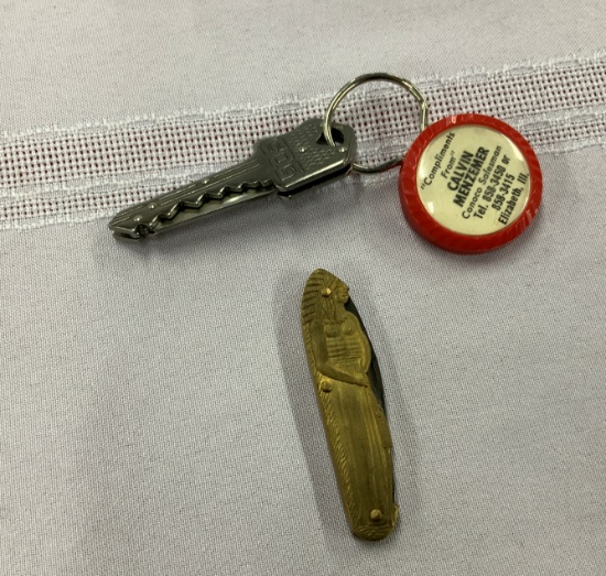 Key' Knife w/Tag & Unusual Indian Knife