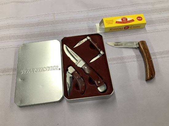 Winchester 3 Knife set & Kissing Crane Knife