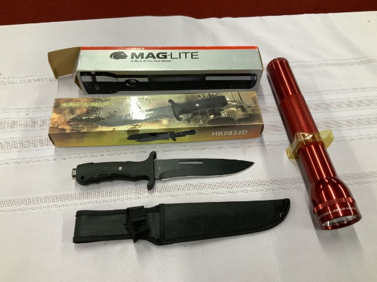 Dark Warrior HK0832D Knife & Mag Light