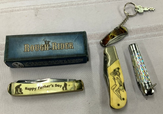 4 Knives- 1 Vintage 'Happy Father's Day'