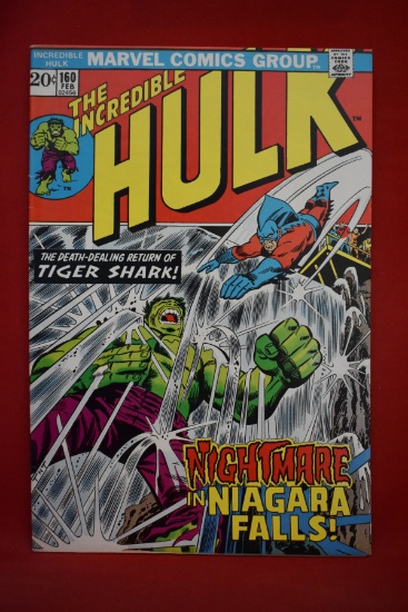 HULK #160 | TIGER SHARK! - NIGHTMARE AT NIAGARA FALLS | HERB TRIMPE - 1972 | NICE BOOK!