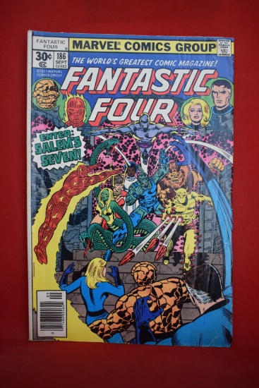 FANTASTIC FOUR #186 | 1ST SALEM'S SEVEN TEAM | GEORGE PEREZ | *LOWER GRADE - SEE PICS*