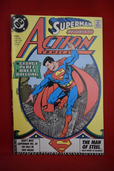 ACTION COMICS #643 | KEY GEORGE PEREZ COVER ART INSPIRED BY SUPERMAN #1