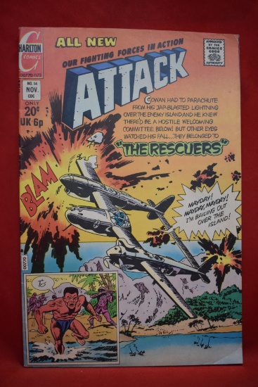 ATTACK #14 | THE RESCUERS! | JACK KELLER - 1973 - CHARLTON COMICS