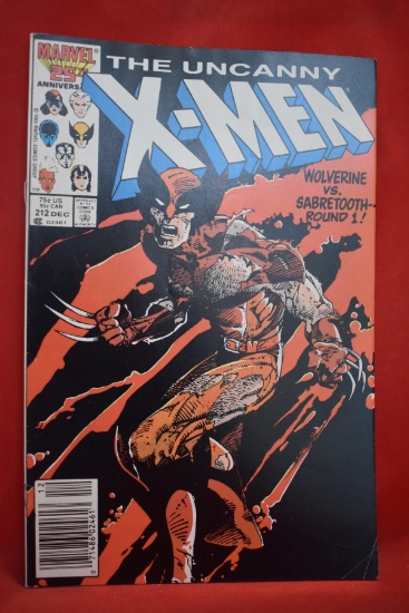UNCANNY X-MEN #212 | KEY 1ST BATTLE OF WOLVERINE & SABRETOOTH - NEWSSTAND