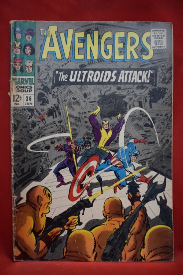 AVENGERS #36 | ATTACK OF THE ULTROIDS - 1967 | *COVER DETACHED - SEE PICS*