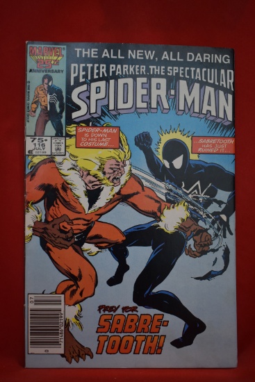 SPECTACULAR SPIDERMAN #116 | KEY 1ST FULL APP OF THE FOREIGNER - NEWSSTAND!