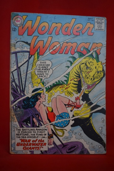 WONDER WOMAN #146 | WAR OF THE UNDERWATER GIANTS - 1964 | *CENTERFOLD DETACHED - TAPE - SEE PICS*
