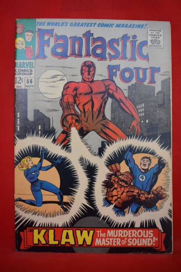 FANTASTIC FOUR #56 | KEY 2ND APPERANCE OF KLAW! | KIRBY AND LEE - 1966 - NICE ONE!