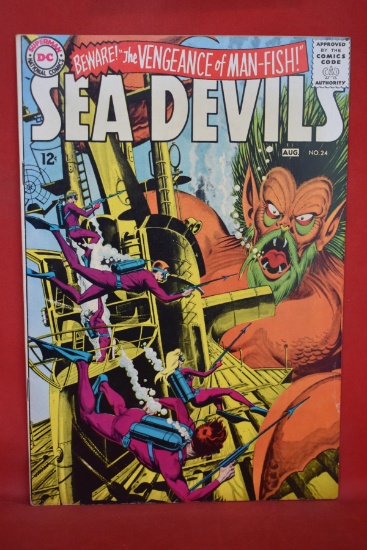 SEA DEVILS #24 | VENGEANCE OF THE MAN-FISH! | PURCELL/MOLDOFF - 1965 - OVERALL NICE BOOK!