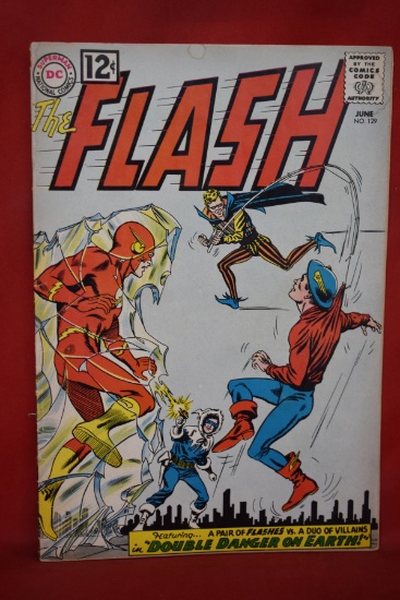 FLASH #129 | KEY 1ST TEAM OF GA FLASH/SA FLASH | 1ST GA GREEN LANTERN IN SA! | ANDERSON/FOX - 1962