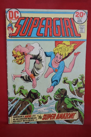 SUPERGIRL #9 | THE SUPER-AMAZON -- OKSNER - 1974 | *SOLID, CREASING, BIT OF CHIPPING*