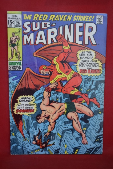SUB-MARINER #26 | DEATH OF RED RAVEN! | *PRETTY NICE, BUT A FEW COVER CREASES*