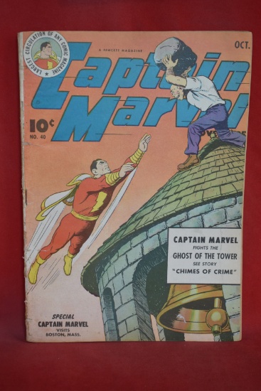 CAPTAIN MARVEL #40 | GHOST OF THE TOWER! | KEY WWII ERA - CC BECK/OTTO BINDER - 1944 - SOLID!