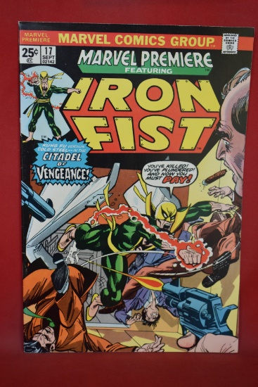 MARVEL PREMIERE #17 | 3RD APP OF IRON FIST, 1ST APP OF TRIPLE-IRON!