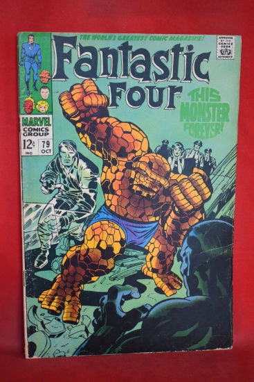 FANTASTIC FOUR #79 | A MONSTER FOREVER! | KIRBY/LEE - 1968 | *CENTERFOLD DETACHED, OTHERWISE SOLID*