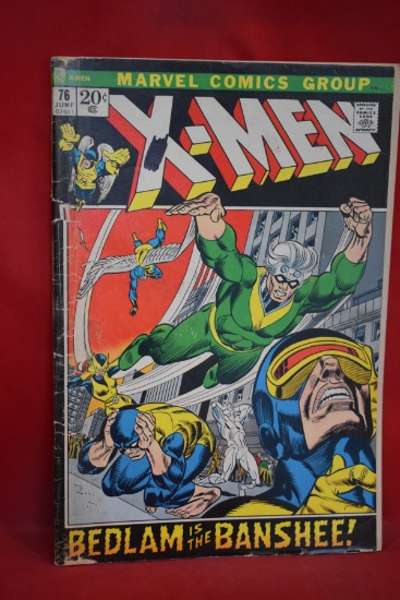 X-MEN #76 | WAIL OF THE BANSHEE - 1972 | *BARELY ATTACHED, A FEW ISSUES, SEE PICS*