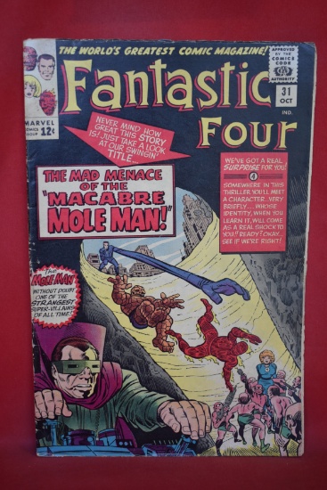 FANTASTIC FOUR #31 | KEY 1ST APP OF DR FRANKLIN STORM! | THE MACABRE MOLE MAN - KIRBY/LEE - 1964