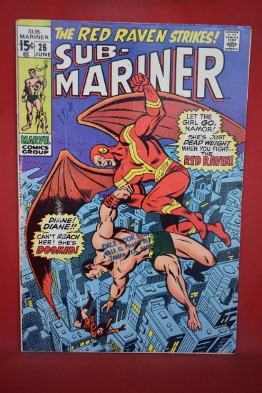SUB-MARINER #26 | DEATH OF RED RAVEN! | *SOLID, BIT OF WEAR, INK, STAMP*