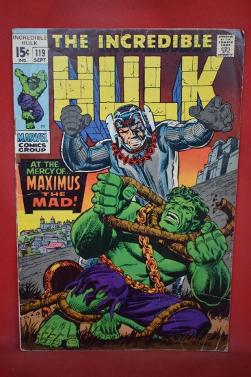 HULK #119 | AT THE MERCY OF MAXIMUS! | TRIMPE/ROMITA - 1969 | *SOLID, WEAR, CREASING, SEE PICS*