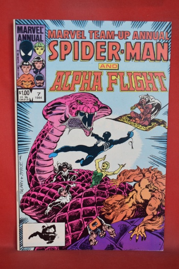 MARVEL TEAM UP ANNUAL #7 | BLACK CAT, SPIDERMAN, ALPHA FLIGHT | JOHN BYRNE ART