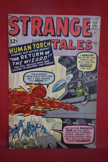STRANGE TALES #105 | KEY 2ND APP OF THE WIZARD! | ICONIC AYERS, KIRBY, SIMEK - 1963 - NICE BOOK!