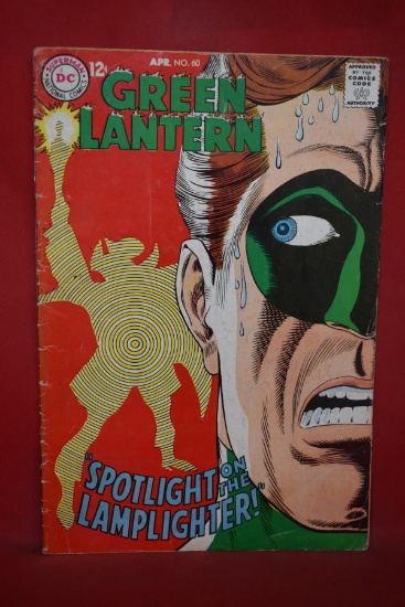 GREEN LANTERN #60 | 1ST APP OF LAMPLIGHTER! | KANE/FOX - 1968 | *2 EXTRA STAPLES, WEAR, SEE PICS*