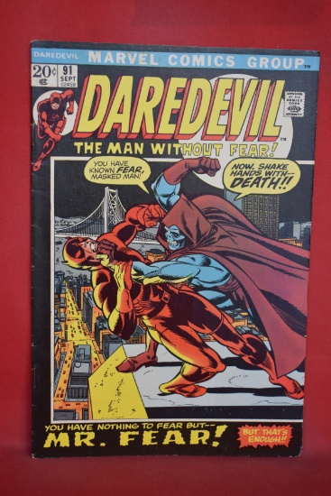 DAREDEVIL #91 | 1ST APP/DEATH OF 3RD MR FEAR! | DIFFERED GIL KANE COVER TO MEET COMIC CODE RULES