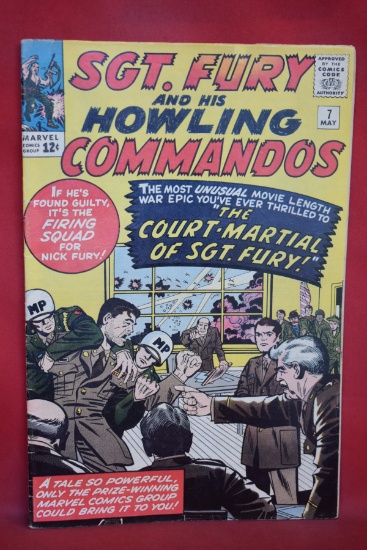 SGT FURY #7 | THE COURT-MARTIAL OF SERGEANT FURY! | KIRBY/LEE - 1964 - VERY SOLID!