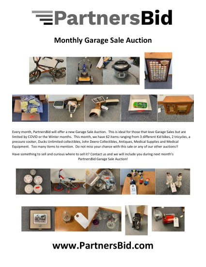 December Garage Sale Auction