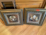 two framed pictures - flowers