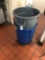 two commercial trash cans with rolling casters