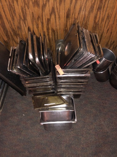 Stainless steel steamer containers, various size, misc. lids